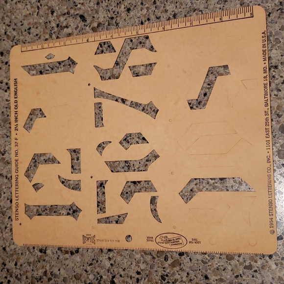 Vintage Stenso Old English Letters and Numbers Stencils - Picture 4 of 6